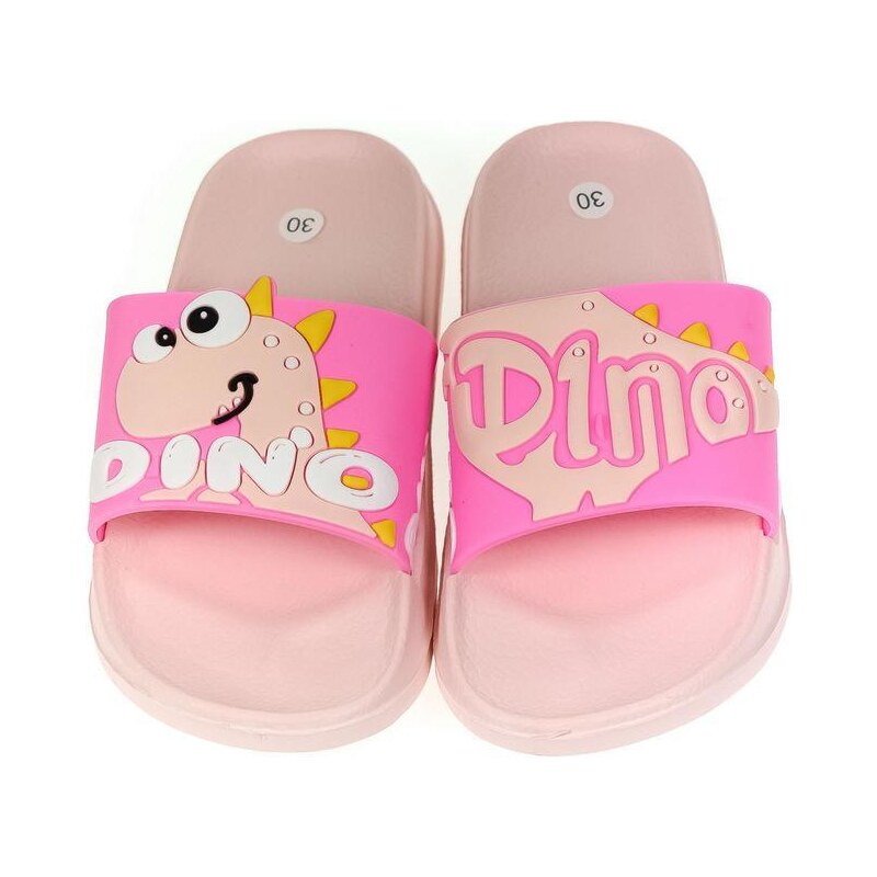 JOHN-C Detské gumené rúžové šľapky DINO 30-35 43886791