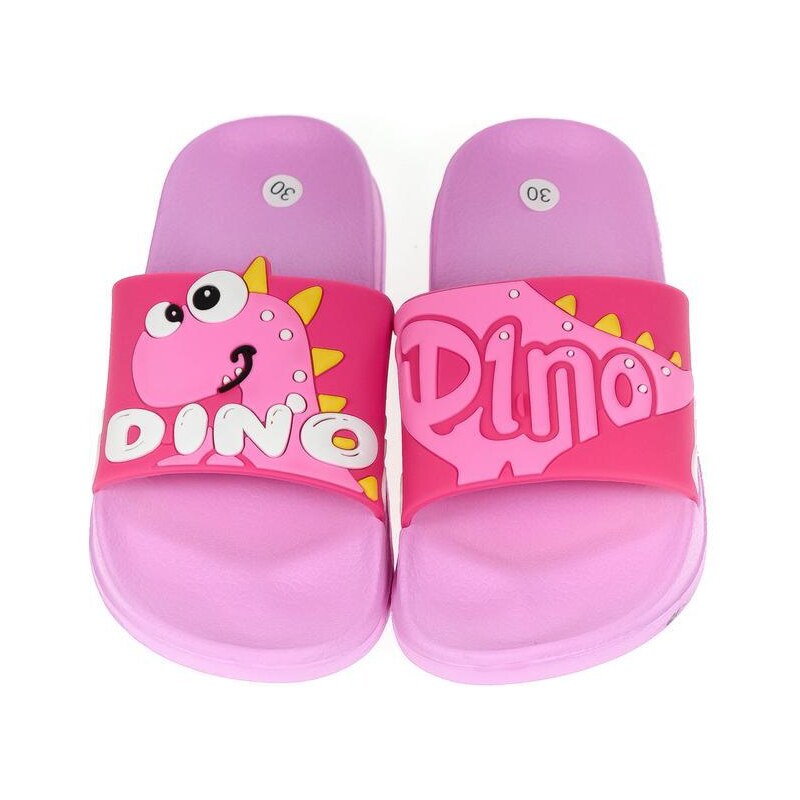JOHN-C Detské gumené rúžové šľapky DINO 30-35 43886792