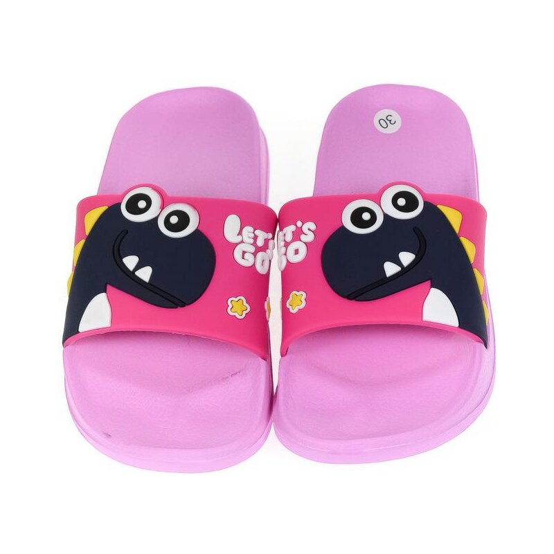 JOHN-C Detské gumené rúžové šľapky LETS GO 30-35 43886795