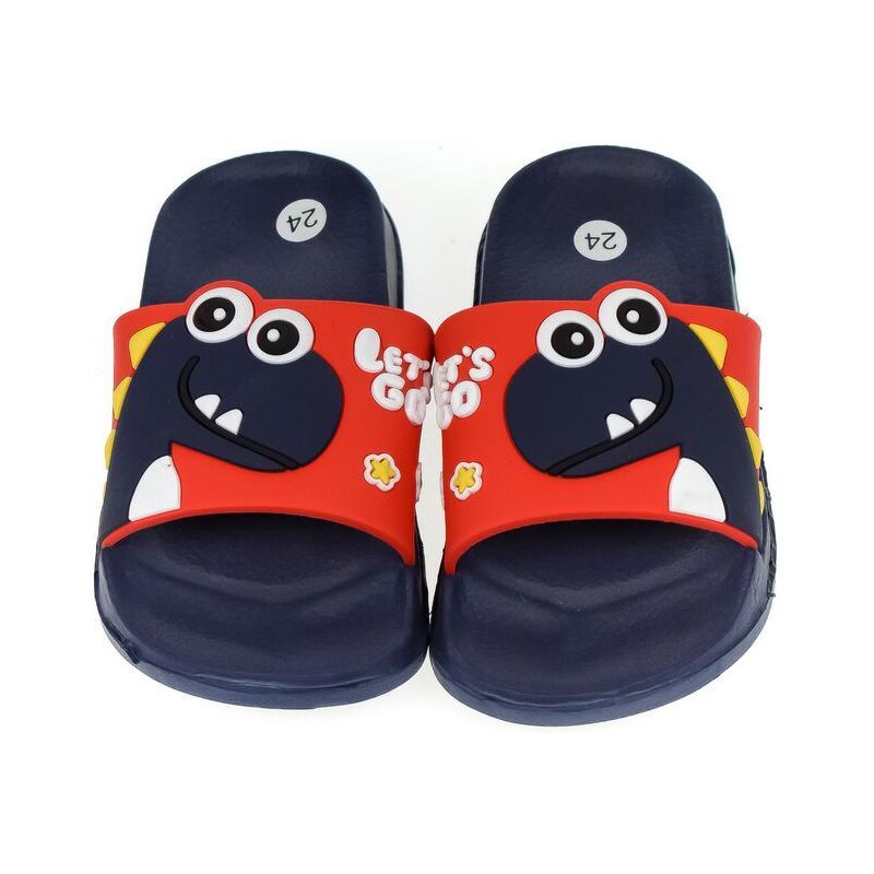 JOHN-C Detské gumené červeno-modré šľapky LETS GO 24-29 43886798