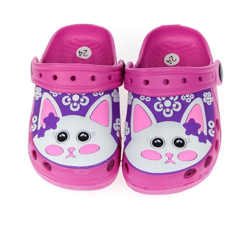 JOHN-C Detské gumené rúžové šľapky MOUCAT 24-29 43886806