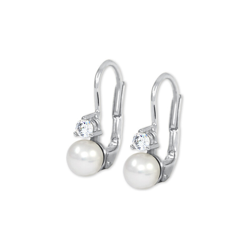 Soliter Náušnice z bieleho zlata s kryštálom a perlou 235 001 00100 07 66582181