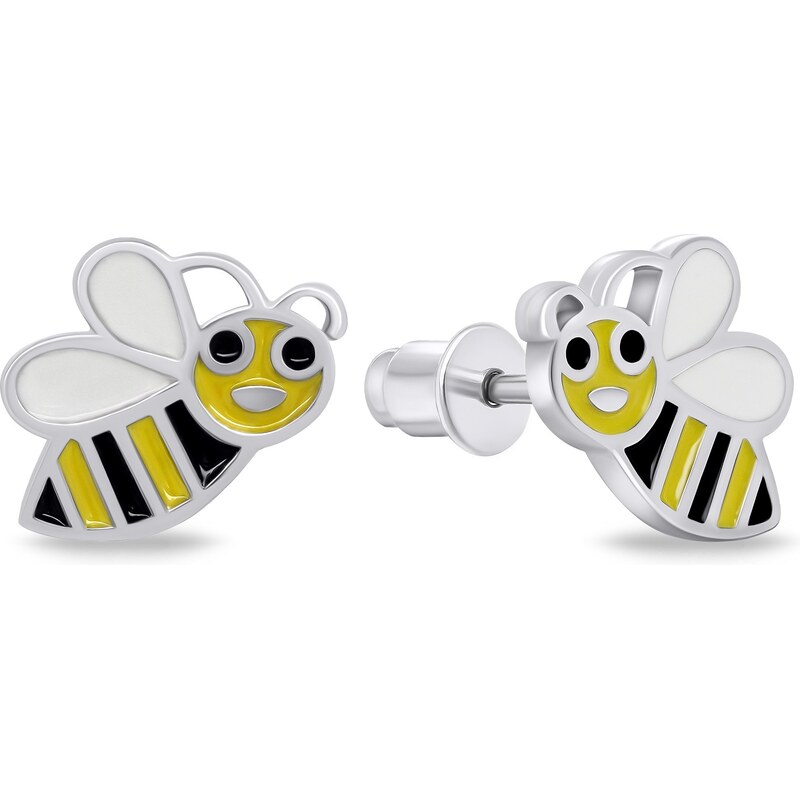 Brilio Silver Krásne strieborné náušnice Včielky EA812W 66581005