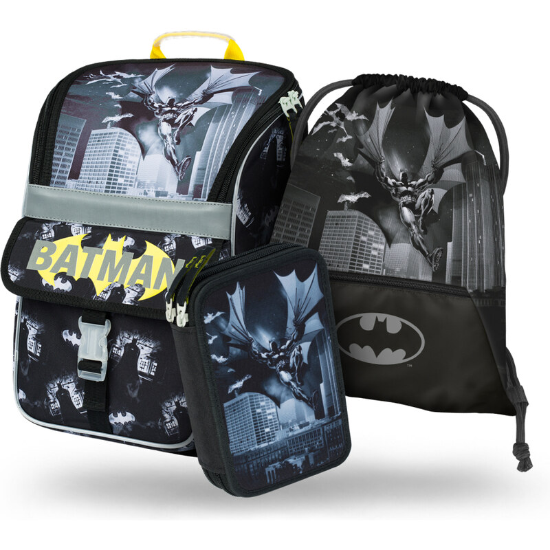 BAAGL SET 3 Zippy Batman Dark City: batoh, peračník, vrecúško 62192810