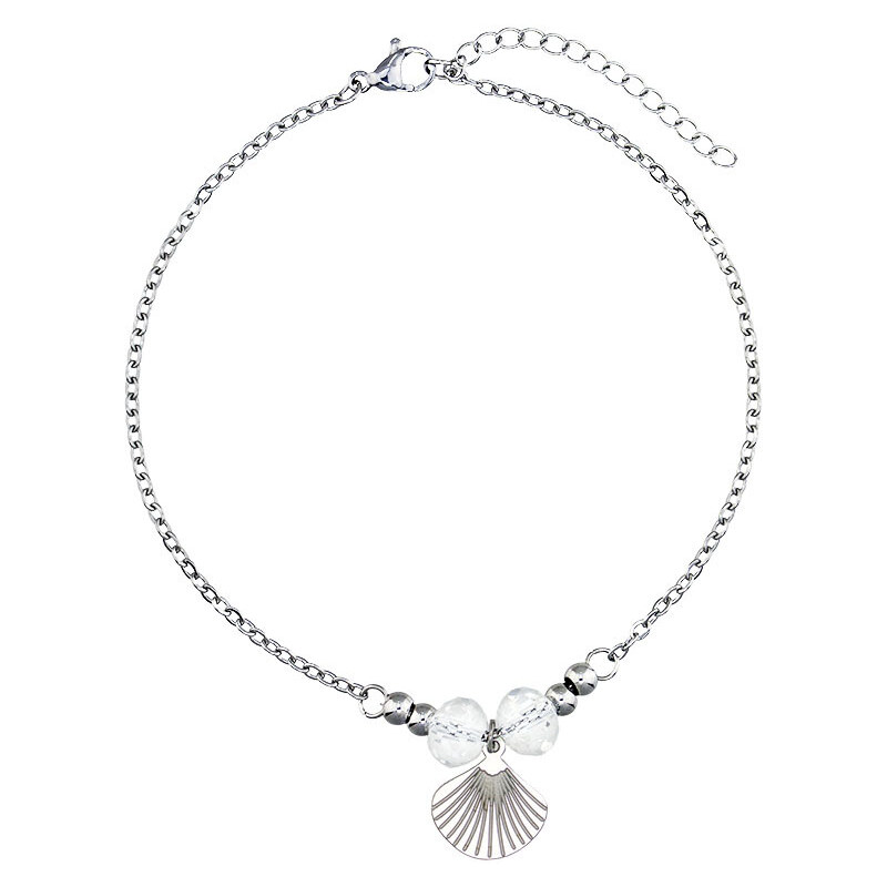 Lindas Jewelry Náramok na nohu Mušlička s kryštálmi chirurgická oceľ 43915105