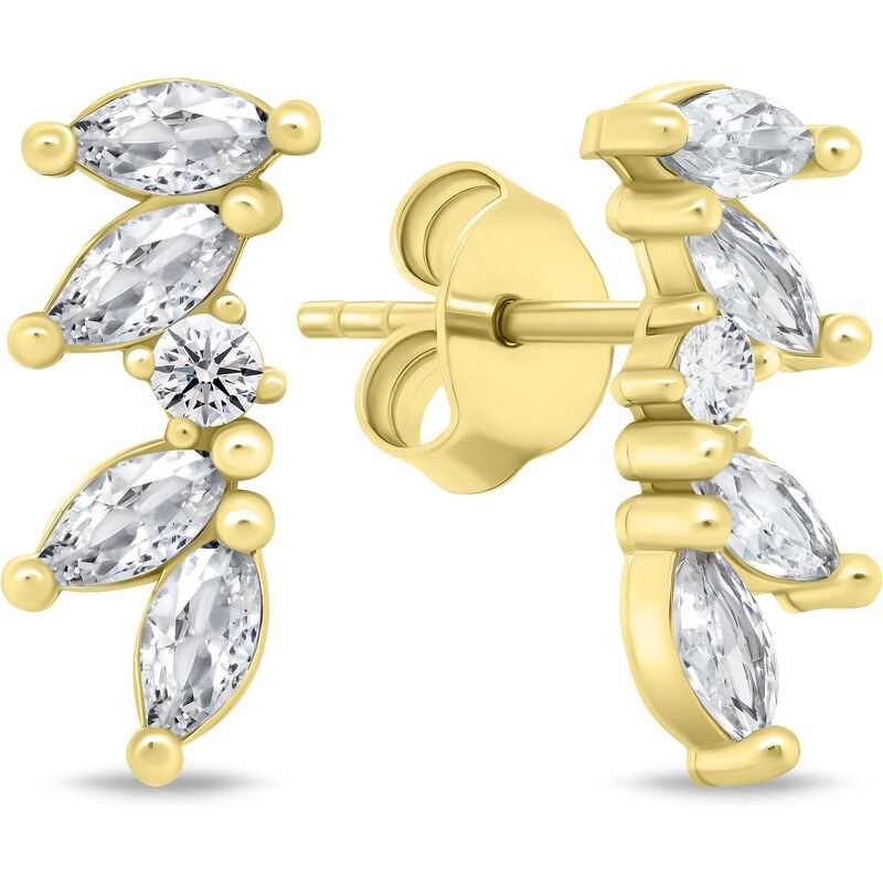 Brilio Silver Trblietavé pozlátené náušnice so zirkónmi EA796Y 66597103