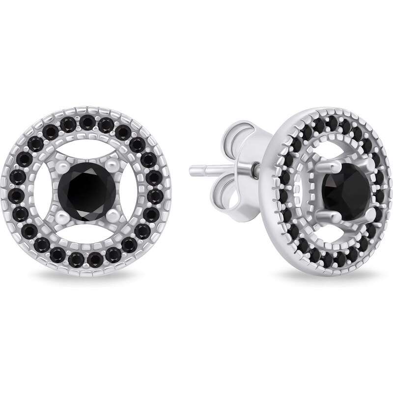 Brilio Silver Strieborné náušnice s čiernymi zirkónmi EA802WBC 66584891