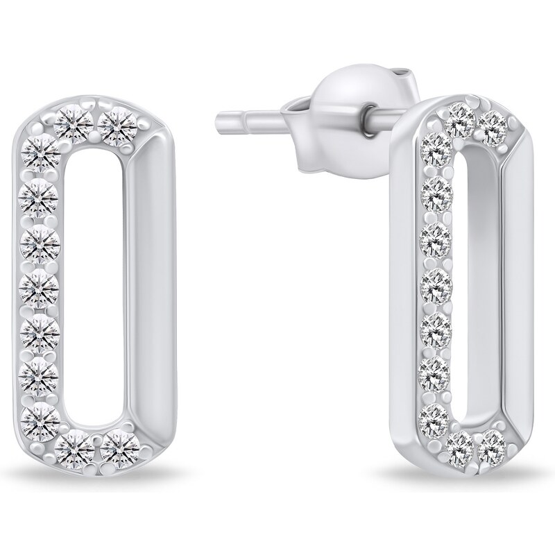 Brilio Silver Prekrásne strieborné náušnice so zirkónmi EA808W 66589899