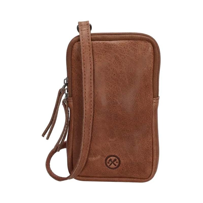 Hide & Stitches Hnedá kožená kabelka na mobil „Skylar“ 42065302
