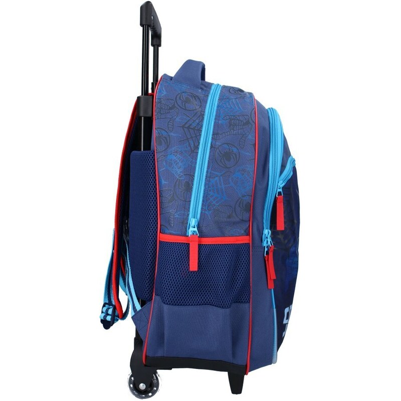 Vadobag Detský / chlapčenský cestovný kufor na kolieskach s predným vreckom Spiderman - 45L