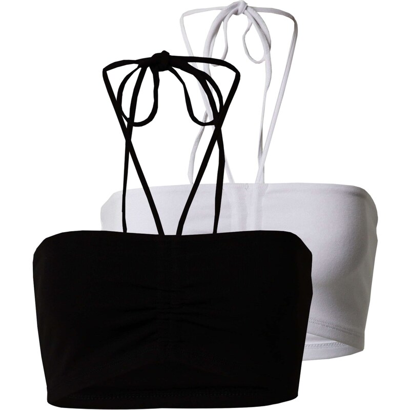 Gina Tricot Top Aronia čierna / biela 54252457