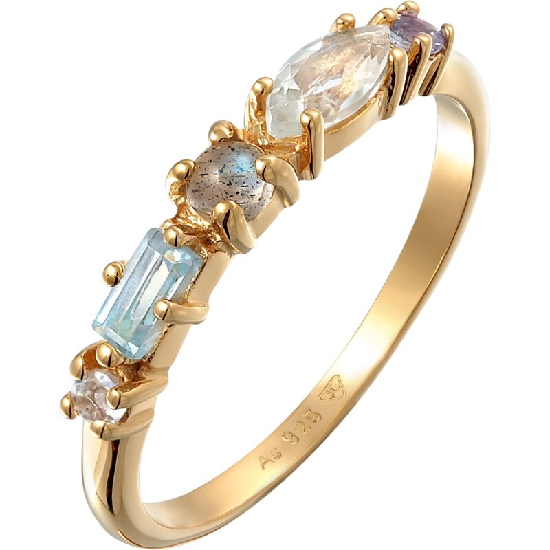 ELLI PREMIUM Prsteň svetlomodrá / zlatá / biela 54445056