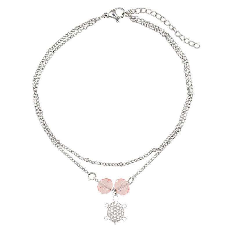Lindas Jewelry Náramok na nohu Korytnačka s kryštálmi chirurgická oceľ 43941350