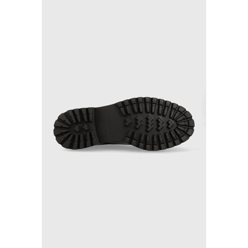 Kožené poltopánky Karl Lagerfeld KONTEST pánske, čierna farba, KL12423