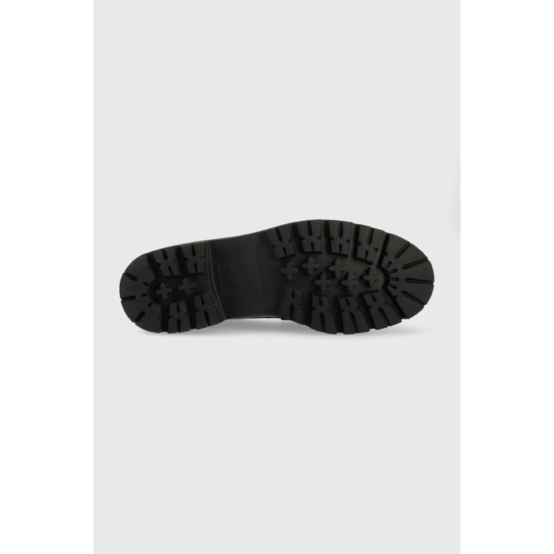 Kožené mokasíny Karl Lagerfeld MOKASSINO LUG KL pánske, čierna farba, KL13521