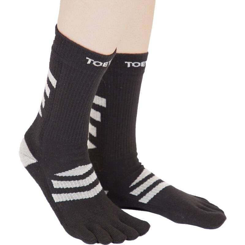 3D WALKING FUN športové prstové ponožky ToeToe Čierna / Sivá M 1 pár 26788040