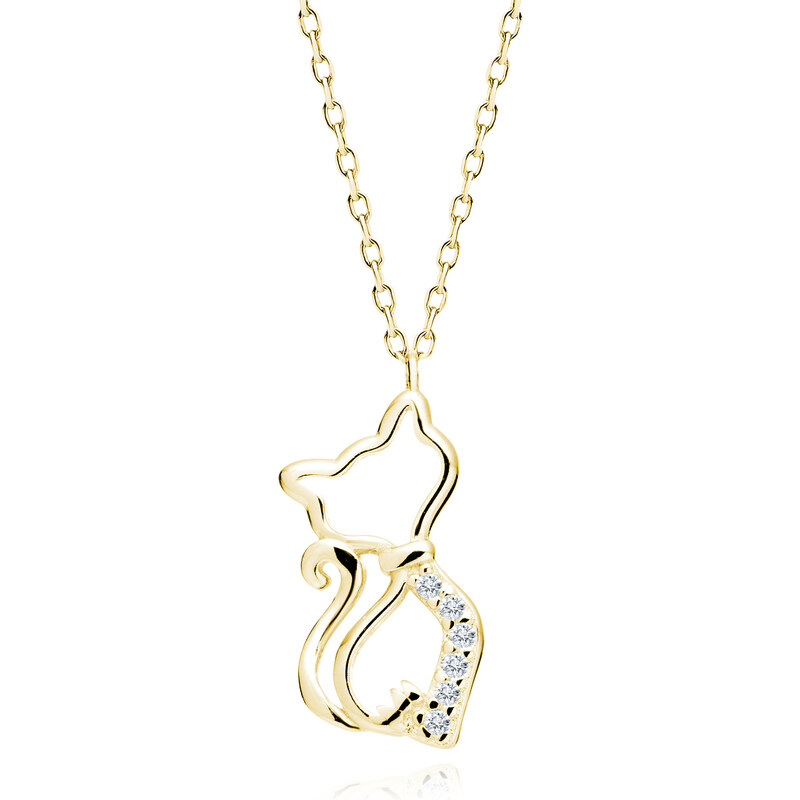 Olivie Strieborný náhrdelník MAČKA GOLD 7519 43967260