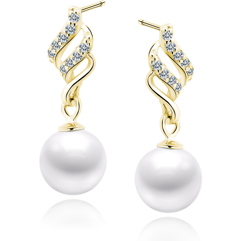 Olivie Strieborné náušnice BIELA ​​PERLA GOLD 7520 43967261