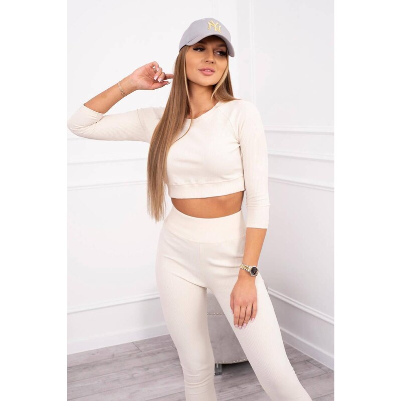 MladaModa Obtiahnutá súprava z vrúbkovaného materiálu model 9426 43967364