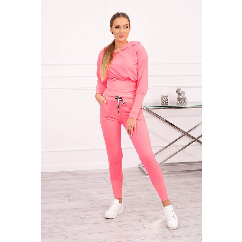 MladaModa Tepláková súprava s kapucňou a širokým pásom model 9323 43967387