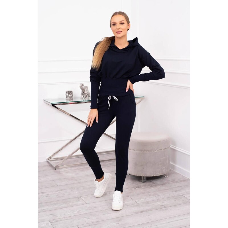 MladaModa Tepláková súprava s kapucňou a širokým pásom model 9323 43967389