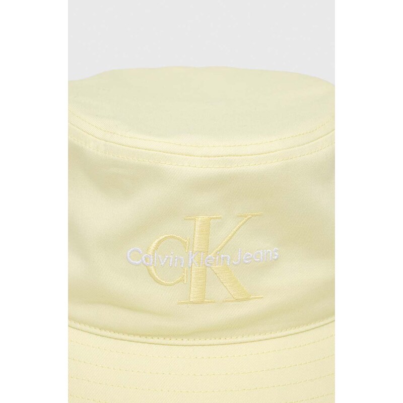 Bavlnený klobúk Calvin Klein Jeans žltá farba,bavlnený,K60K611029