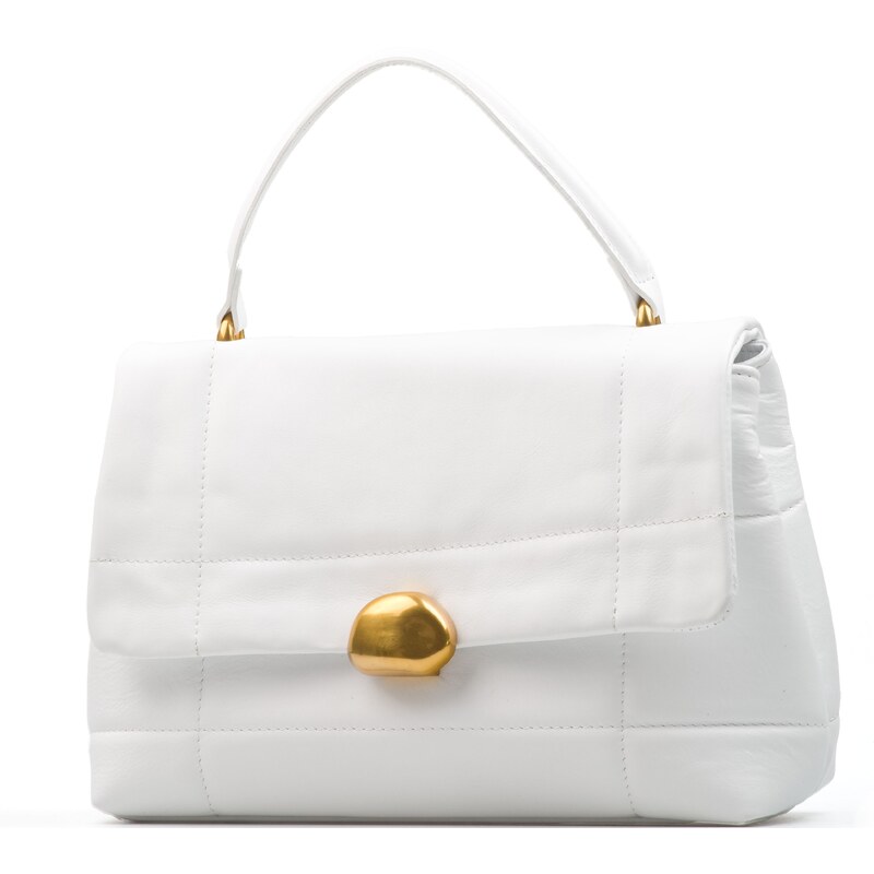 Blaire Kožená prešívaná kabelka Lucrezia biela 64987995