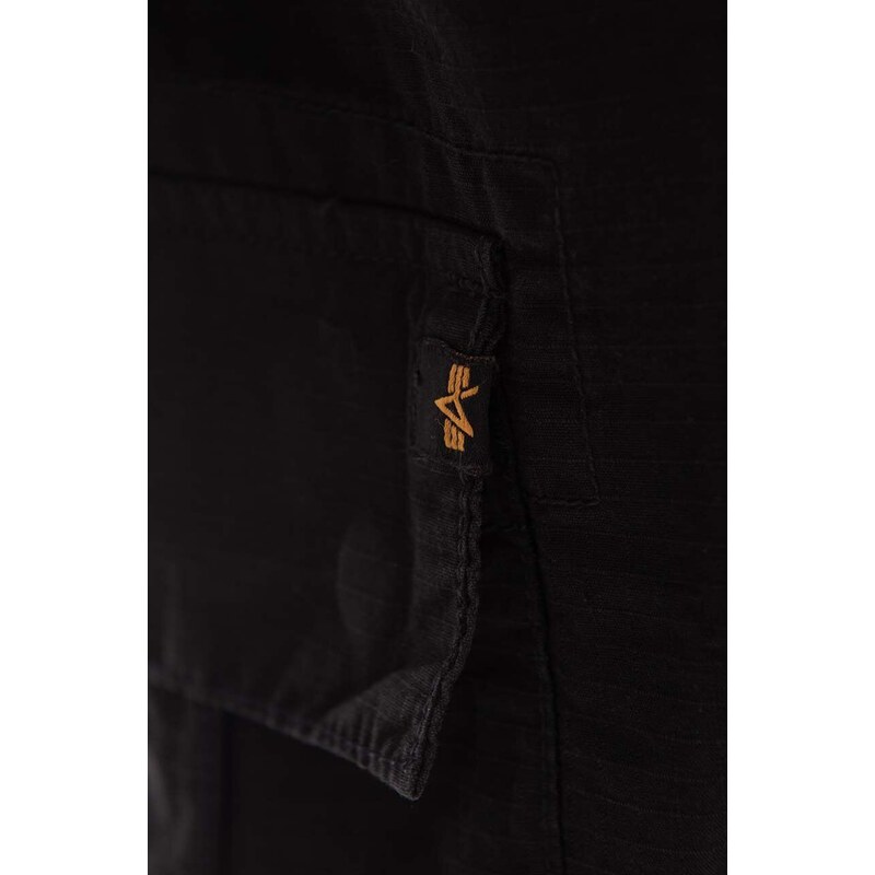 Bavlnené šortky Alpha Industries Ripstop Jogger 106250.03-black, čierna farba