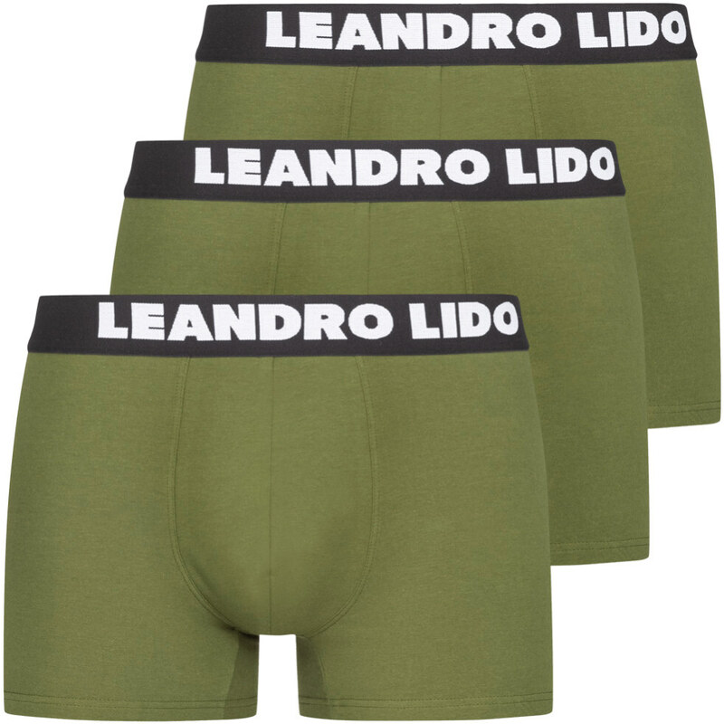 LEANDRO LIDO Pánske Boxerky 3Pack Zelené 34930172