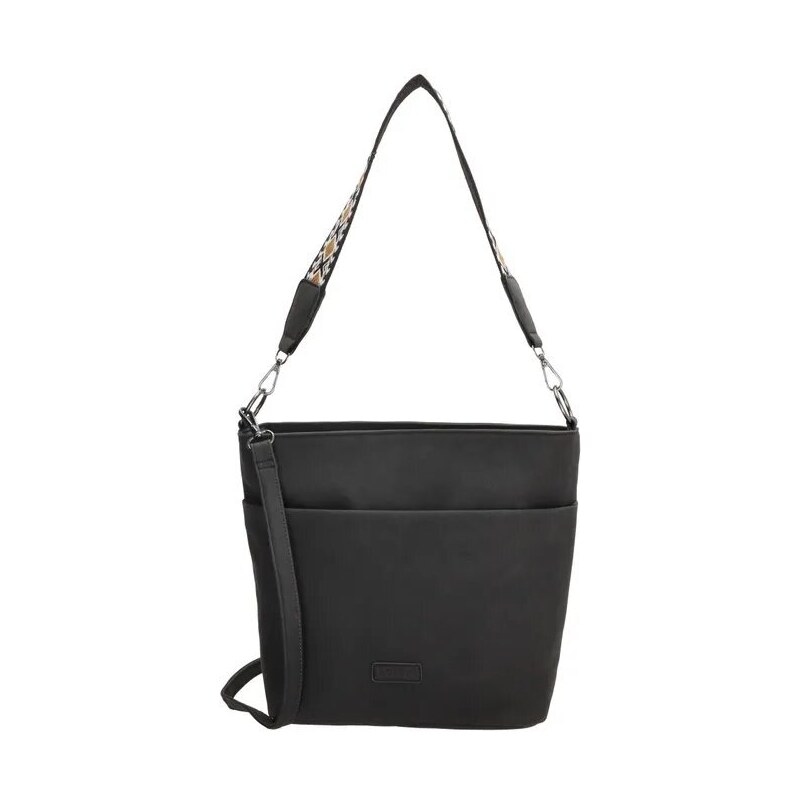 Beagles Čierna kabelka na rameno so zdobeným ramienkom „Polly“ 39474782