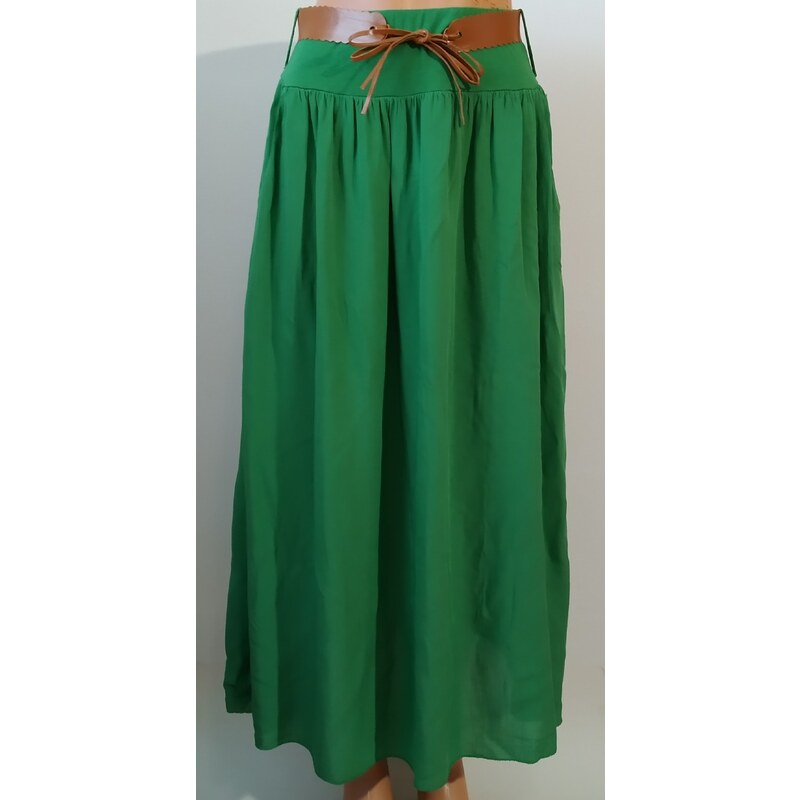 Dlhá letná sukňa s vreckami- zelená 44038819