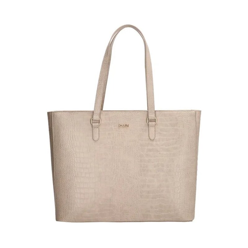 Charm London Béžová vrúbkovaná shopper kabelka „Olympia“ 43250899