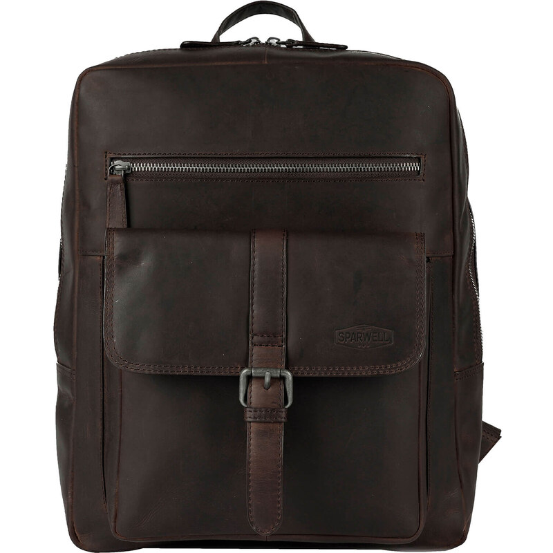 Kožený batoh Sparwell London - tmavo hnědá 44072176