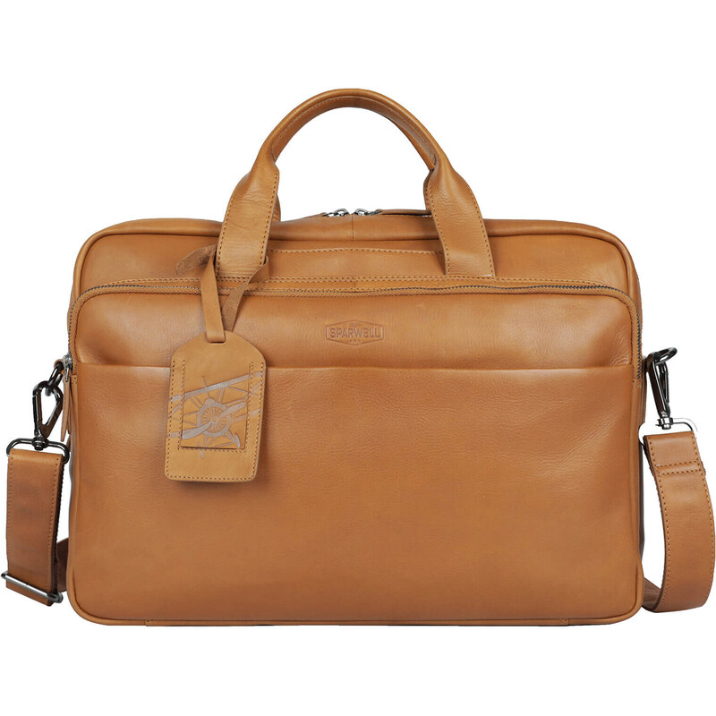 Pánska kožená taška na notebook Sparwell Karles - koňak 44072184