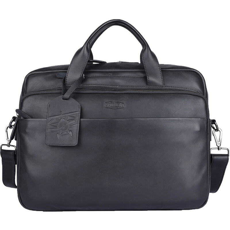 Pánska kožená taška na notebook Sparwell Osberg - čierna 44072186
