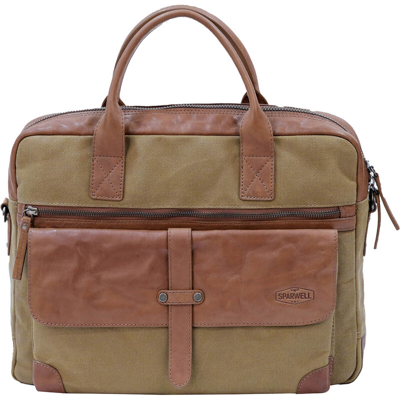 Pánska taška na notebook Sparwell Bredly - béžovo-hnedá 44072196