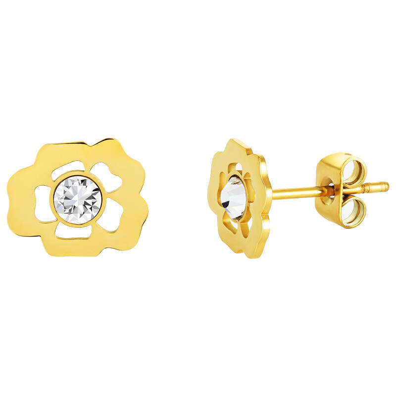 Preciosa Slušivé pozlátené náušnice s krištáľmi Verona 7454Y00 66583080