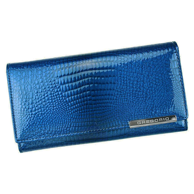 Modrá kožená peňaženka Gregorio s mincovníkom na zips 44089783