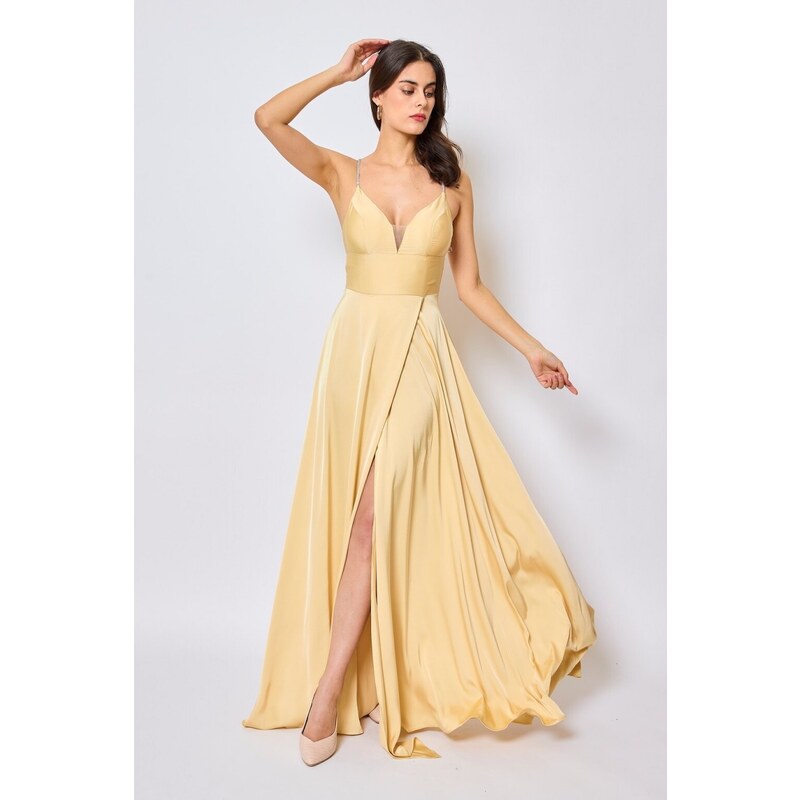 miadresses.sk Zlaté spoločenské šaty s kamienkami 44091831