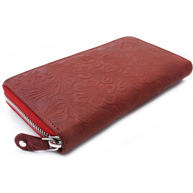 Arwel Dámska kožená zipsová peňaženka so vzorom | červená 511-2265-31 67463311