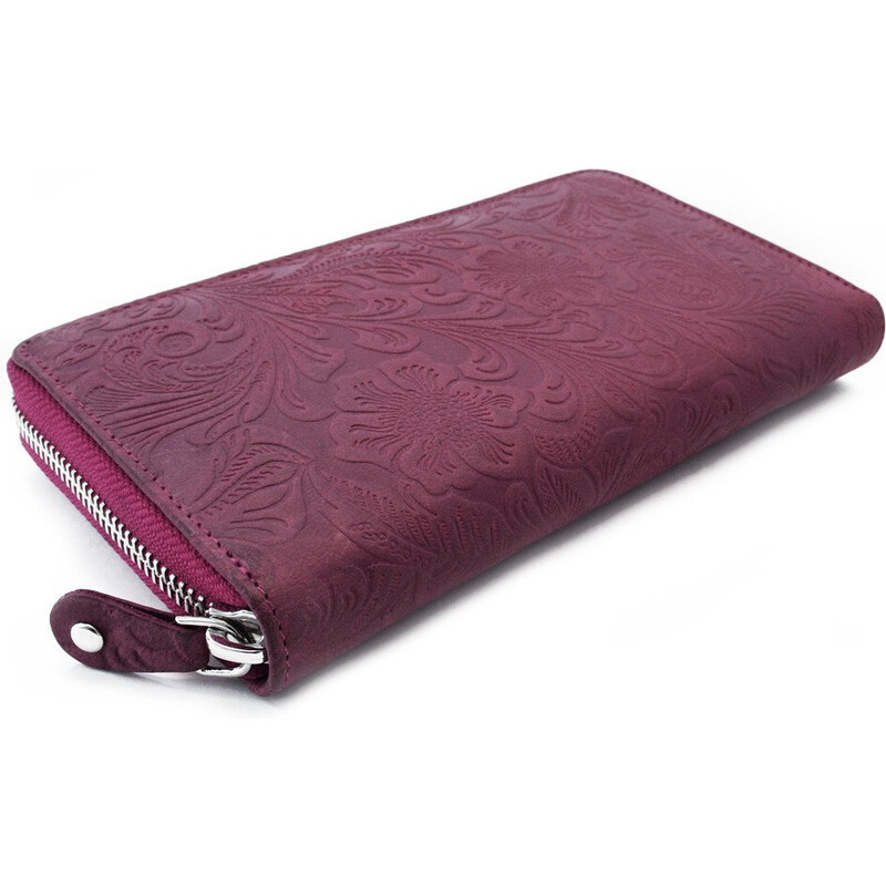 Arwel Dámska kožená zipsová peňaženka so vzorom | bordová 511-2265-36 67463312