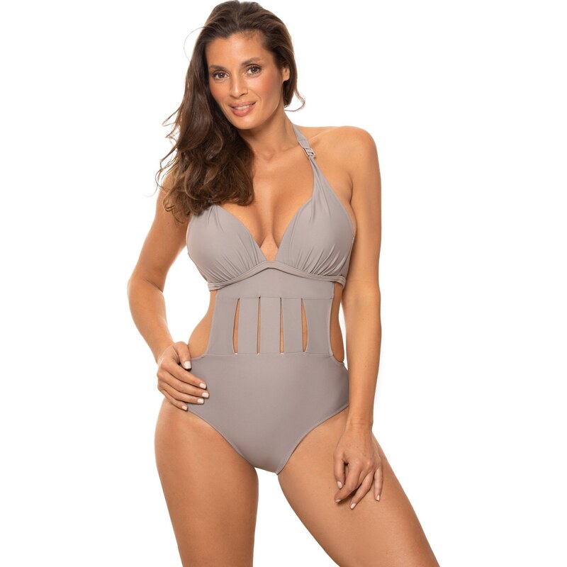 MARKO COLLECTION Šedé monokiny s prestrihmi Anina M-680 (5) 44100269