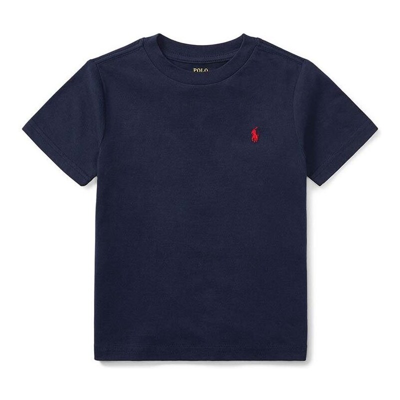 Detské bavlnené tričko Polo Ralph Lauren tmavomodrá farba, jednofarebný