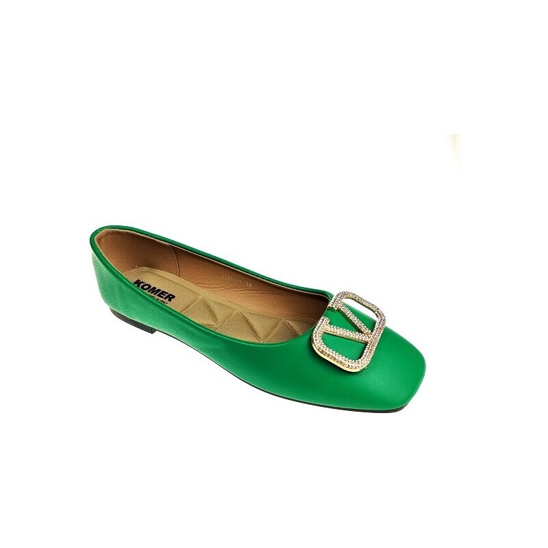 Dámske baleríny HX-73 - zelené 44440161