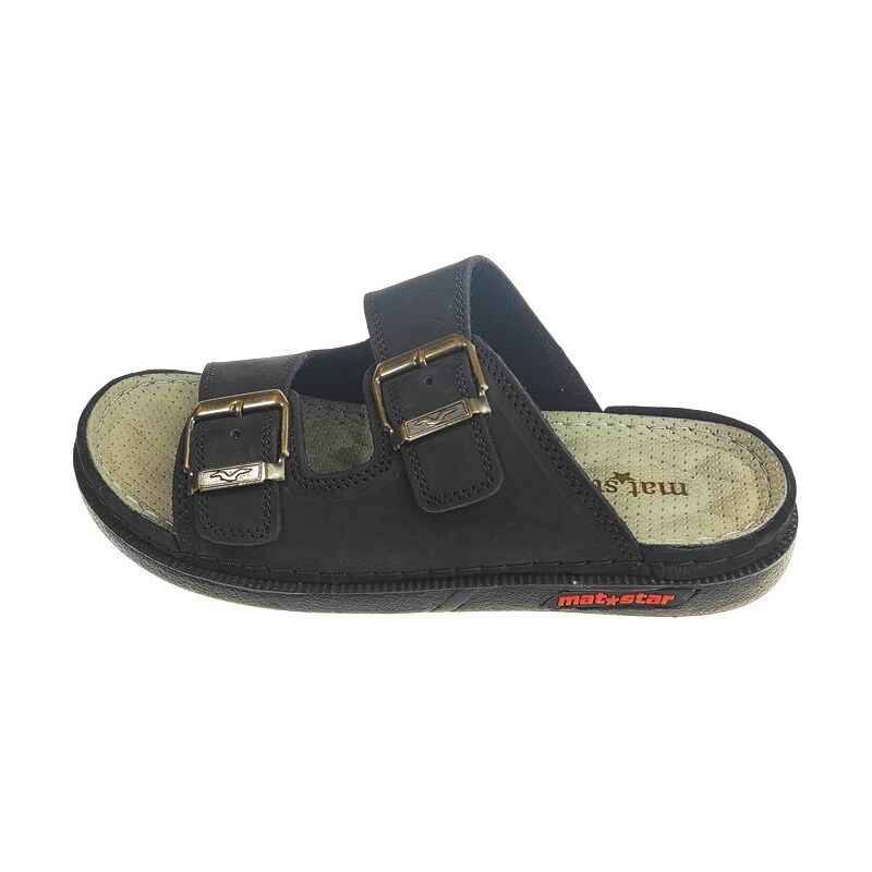 Pánske šľapky Mat Star 004 - Black 44440237