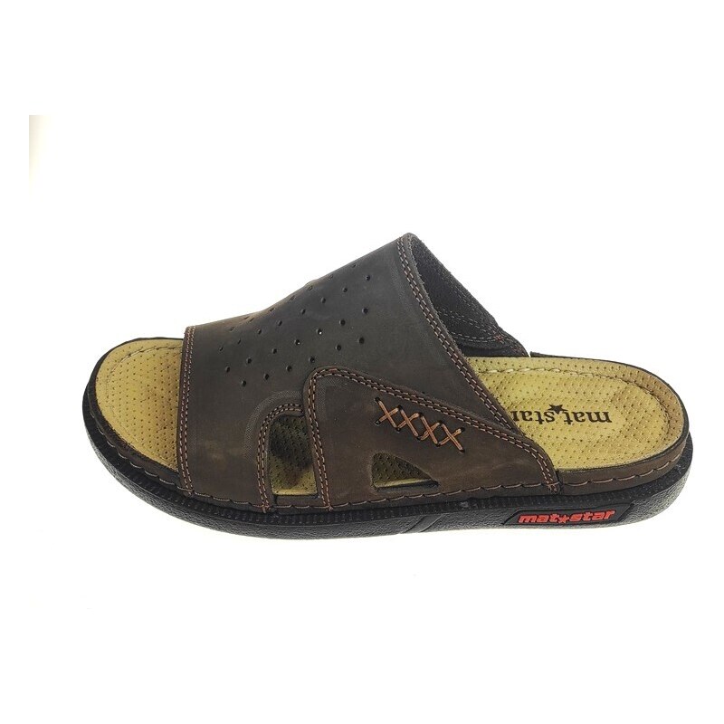 Pánske šľapky Mat Star 003 - Brown 44440242