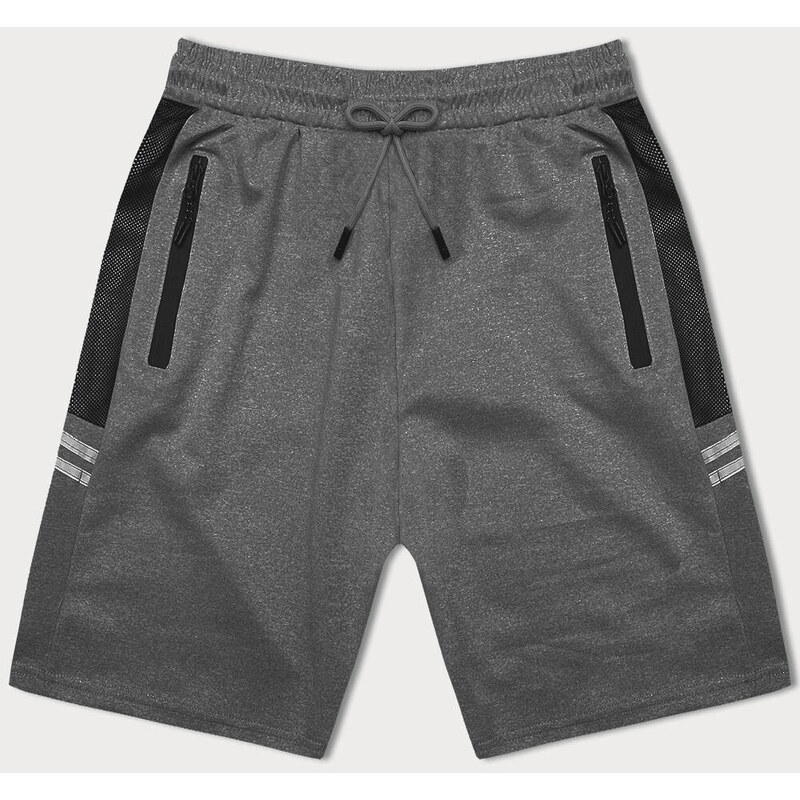 J.STYLE Tmavosivé pánske kraťasy s reflexnými vsadkami (8K280-5) 44212623