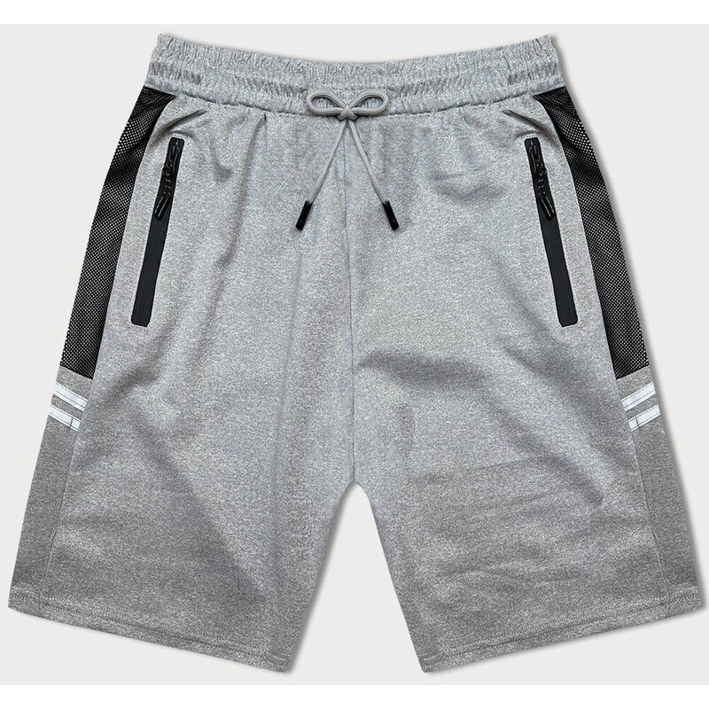 J.STYLE Svetlosivé pánske kraťasy s reflexnými vsadkami (8K280-2) 44212624