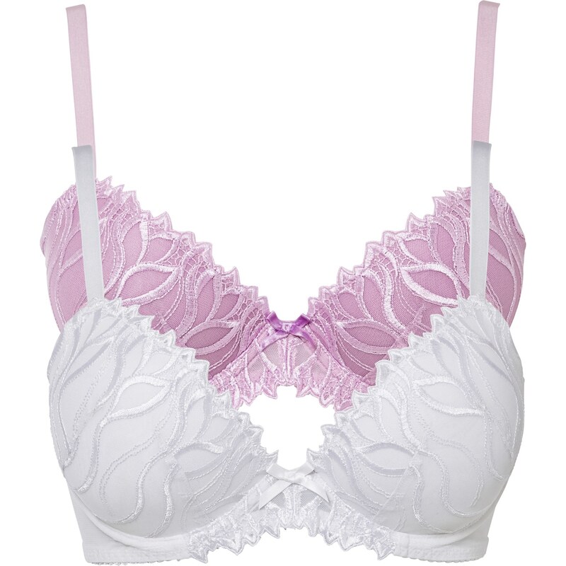 bonprix Vystužená podprsenka s kosticami (2 ks), farba biela 66131234