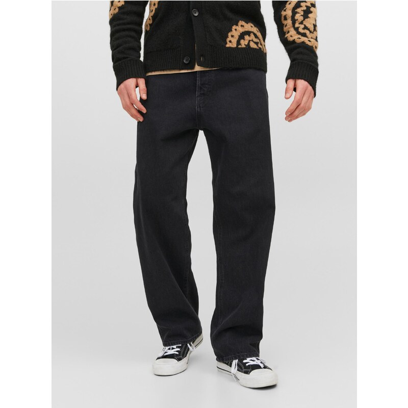 Čierne pánske široké džínsy Jack & Jones Alex 66817343